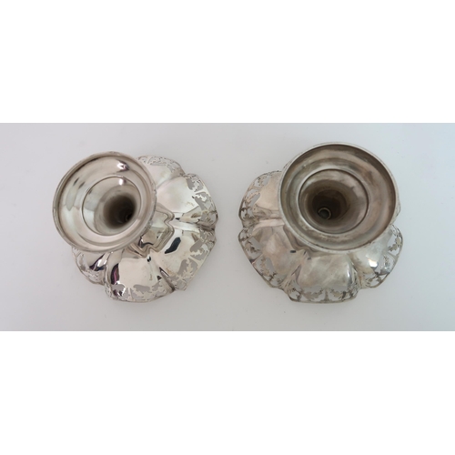 749 - A PAIR OF SILVER PEDESTAL BON BON DISHES