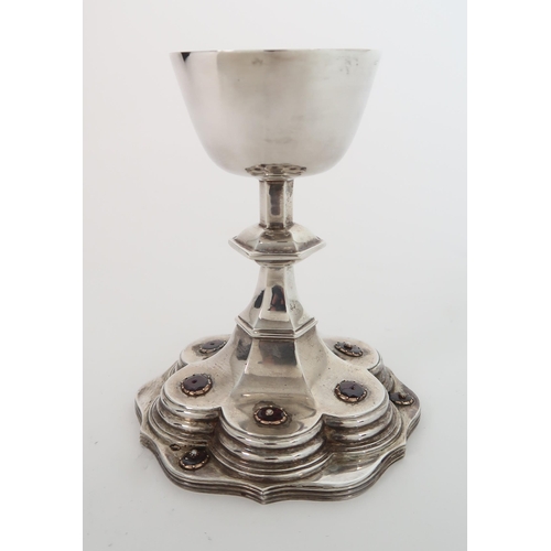 755 - A CASED SILVER COMMUNION CUP