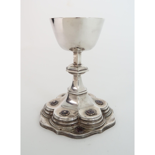 755 - A CASED SILVER COMMUNION CUP