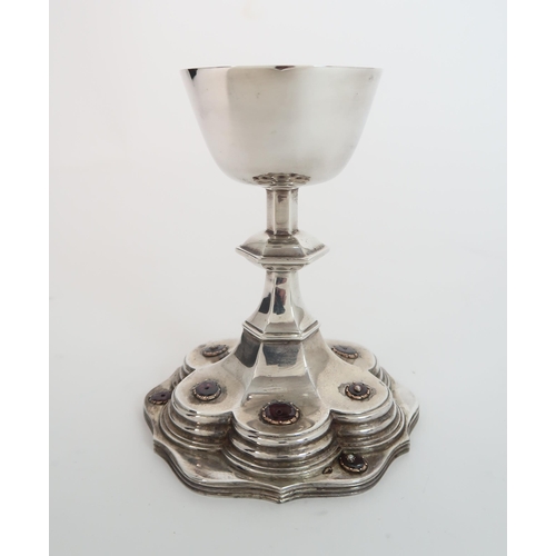 755 - A CASED SILVER COMMUNION CUP