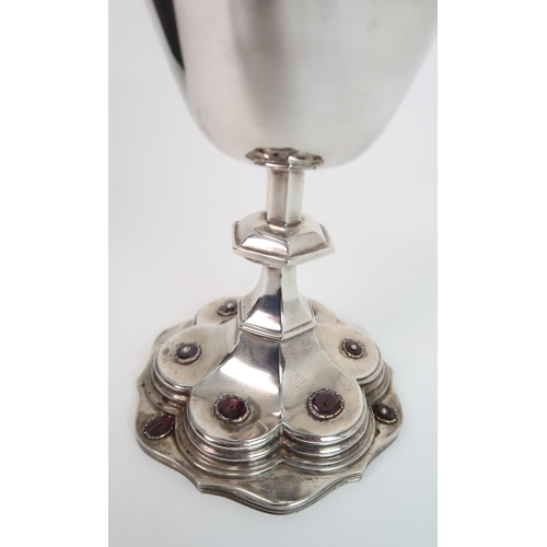 755 - A CASED SILVER COMMUNION CUP