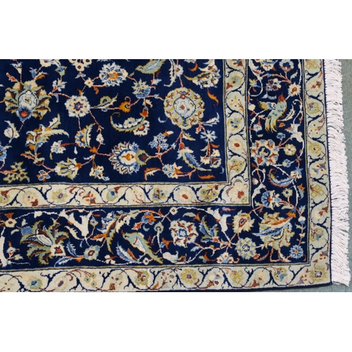 107 - A DARK BLUE GROUND FINE KARAJEH RUG