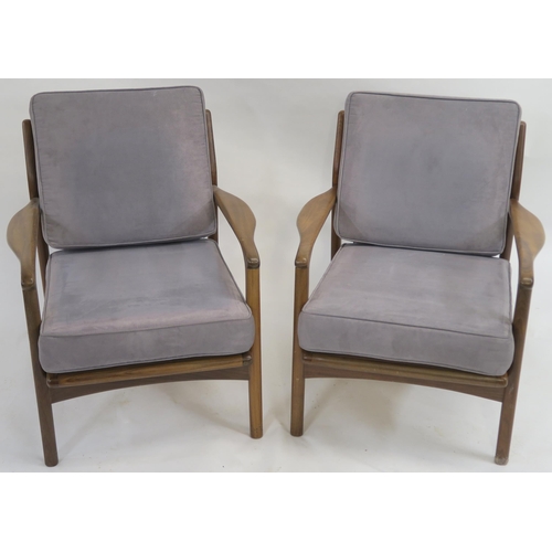 127 - A PAIR OF TOOTHIL MID CENTURY TEAK ARMCHAIRS