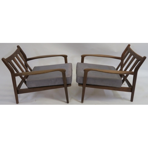 127 - A PAIR OF TOOTHIL MID CENTURY TEAK ARMCHAIRS