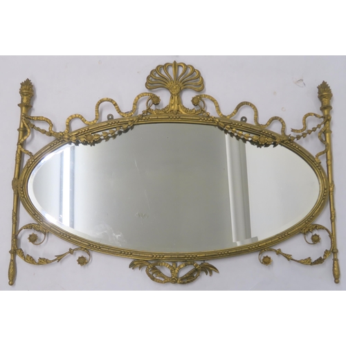 17 - TWO GILTWOOD AND GESSO OVAL WALL MIRRORS