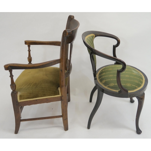 48 - A 19TH CENTURY BEECH ARMCHAIR