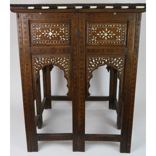 50A - A SQUARE INLAID SYRIAN TABLE WITH GAMES TOP