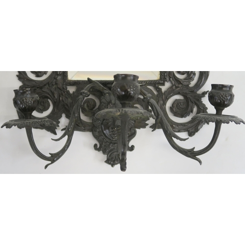 59 - A PAIR OF BRONZED WALL SCONCES