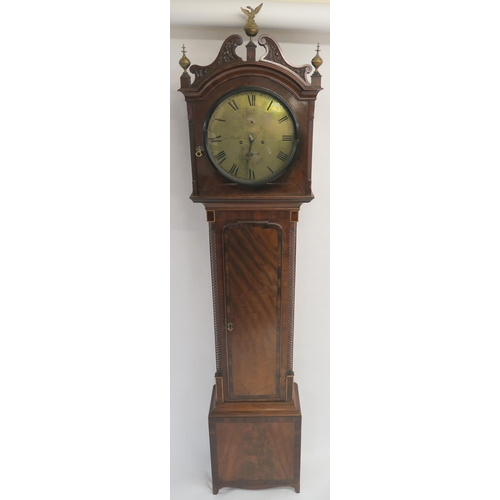 61 - A 19TH CENTURY MAHOGANY LONGCASE CLOCK