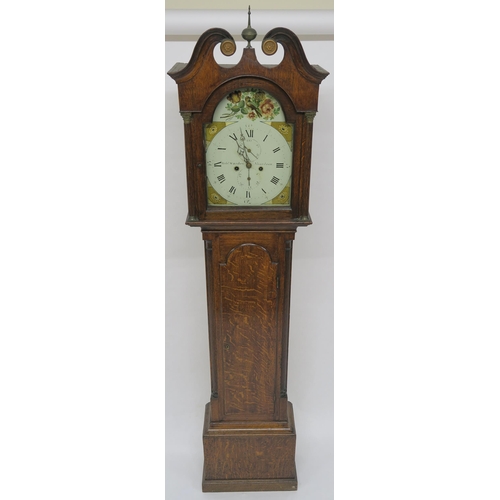 67 - A 19TH CENTURY OAK LONGCASE CLOCK