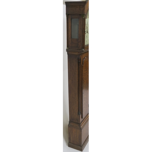 67 - A 19TH CENTURY OAK LONGCASE CLOCK