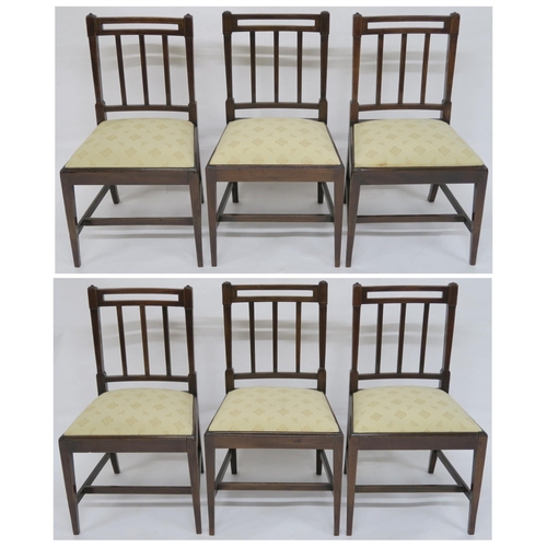 68 - A SET OF SIX HEPPLEWHITE STYLE MAHOGANY DINING CHAIRS