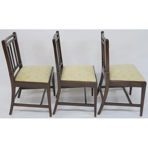 68 - A SET OF SIX HEPPLEWHITE STYLE MAHOGANY DINING CHAIRS