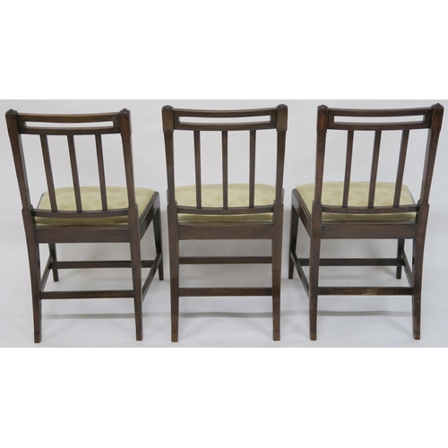 68 - A SET OF SIX HEPPLEWHITE STYLE MAHOGANY DINING CHAIRS