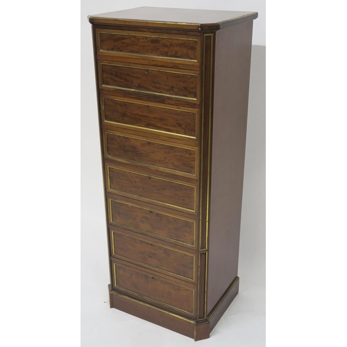 70 - A MAHOGANY CHEST WITH EIGHT GRADUATING DRAWERS