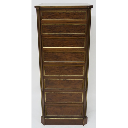 70 - A MAHOGANY CHEST WITH EIGHT GRADUATING DRAWERS