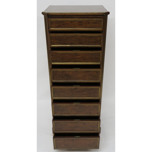 70 - A MAHOGANY CHEST WITH EIGHT GRADUATING DRAWERS