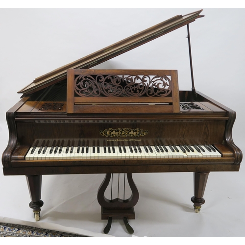 72 - A VICTORIAN ROSEWOOD GRAND PIANO BY COLLARD AND COLLARD