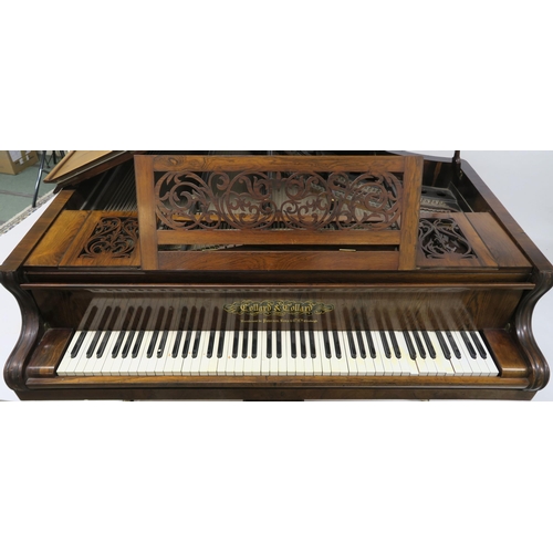 72 - A VICTORIAN ROSEWOOD GRAND PIANO BY COLLARD AND COLLARD