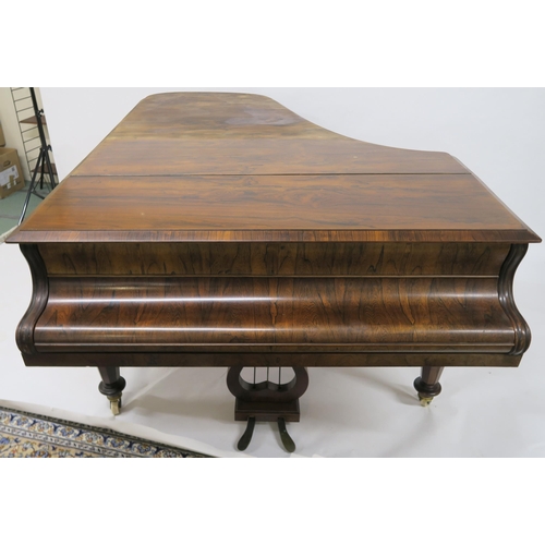 72 - A VICTORIAN ROSEWOOD GRAND PIANO BY COLLARD AND COLLARD