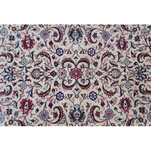 98 - A CREAM GROUND FINE KESHAN RUG