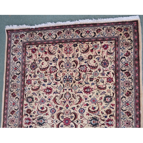 98 - A CREAM GROUND FINE KESHAN RUG