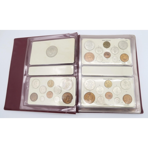 526 - A King George VI specimen coin collection from 1937 to 1952 in album, together with Elizabeth II  sp... 