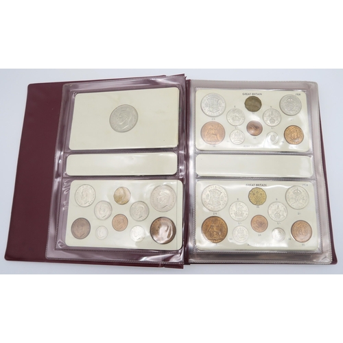 526 - A King George VI specimen coin collection from 1937 to 1952 in album, together with Elizabeth II  sp... 