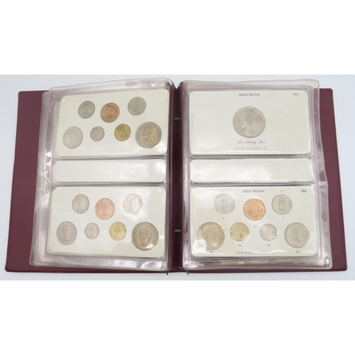 526 - A King George VI specimen coin collection from 1937 to 1952 in album, together with Elizabeth II  sp... 