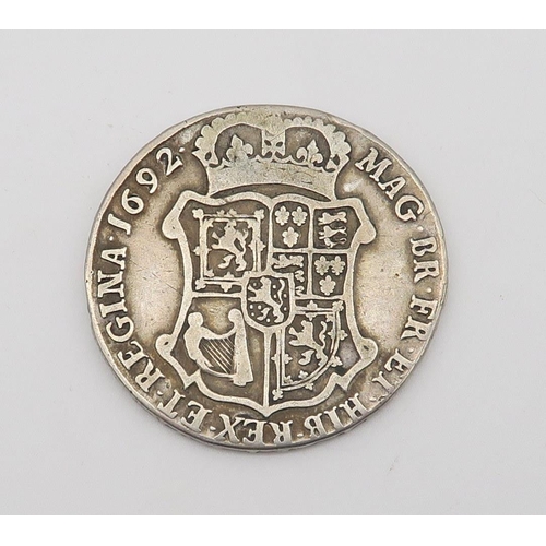 528 - A William and Mary 1692 Scottish 40 shilling piece together with a quantity of British coins etcPlea... 