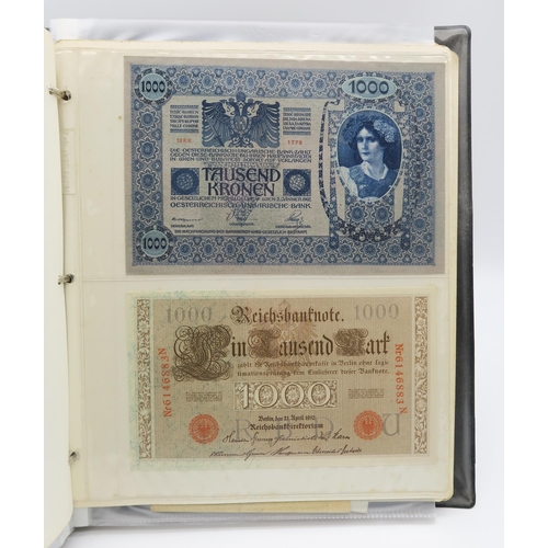 541 - A collection of bank notes with colonial examples, German, Dutch, Indonesian, Caribbean etc