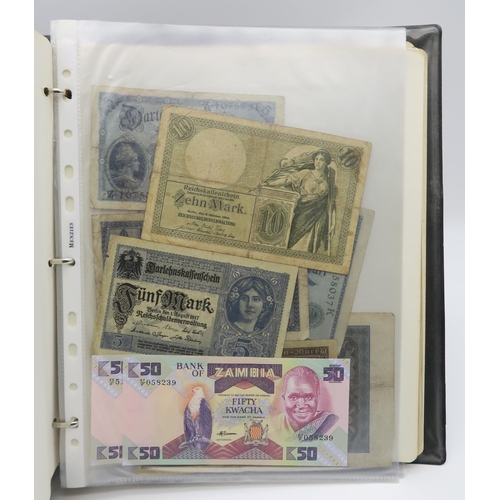 541 - A collection of bank notes with colonial examples, German, Dutch, Indonesian, Caribbean etc