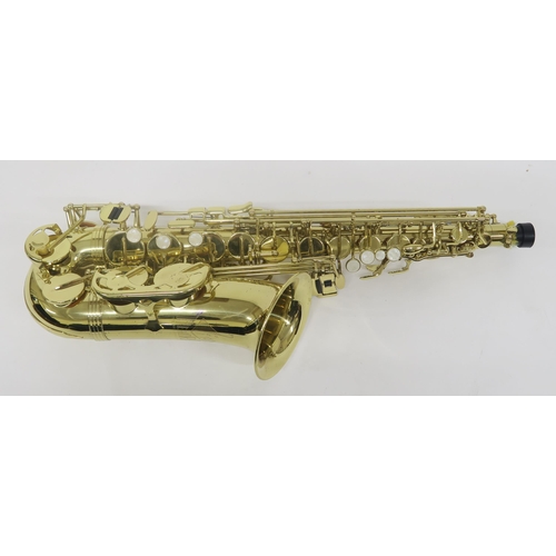 547 - An alto saxophone, The Horn by Trevor J. James & Co serial number TO7558, in brass gold lacquere... 