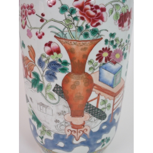 142 - A CHINESE ROULEAU VASE