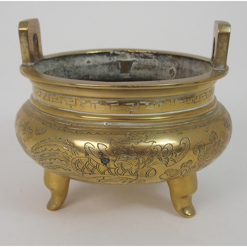 198 - A CHINESE BRASS INCENSE BURNER