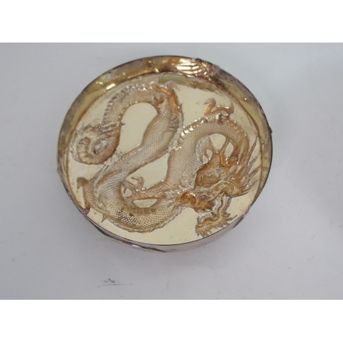 203 - A CHINESE SILVER CIRCULAR BOX