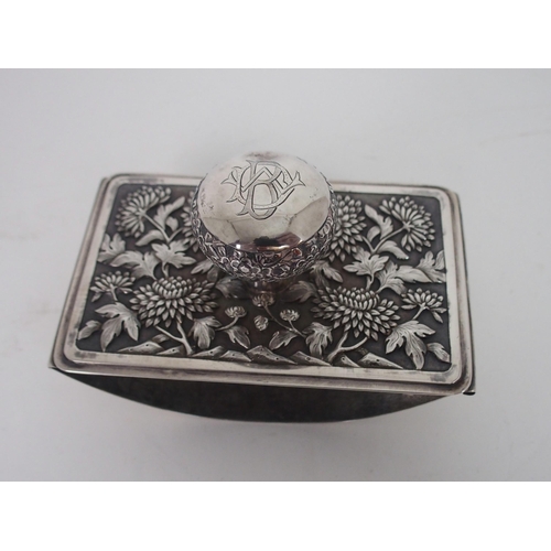 206 - A CHINESE WHITE METAL INK BLOTTER