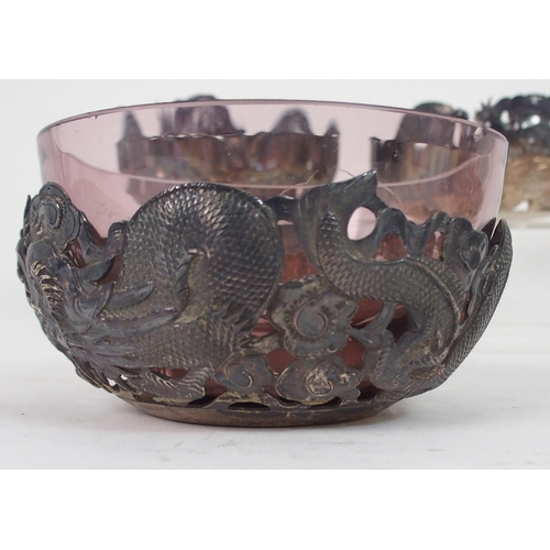 209 - A SET OF SIX CHINESE SILVER FINGER BOWLS