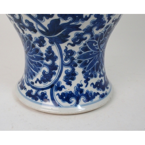 212 - A CHINESE BLUE AND WHITE BALUSTER VASE