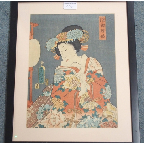 214 - A GROUP OF JAPANESE WOOD BLOCK PRINTS