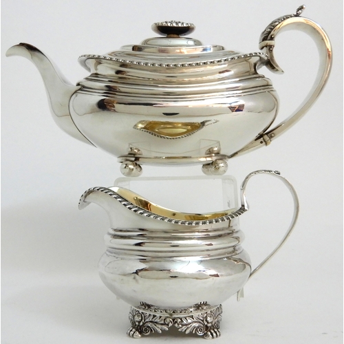 244 - A GEORGE IV SILVER TEAPOT