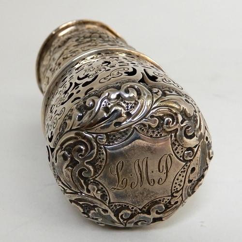 247 - A VICTORIAN SILVER SUGAR CASTOR