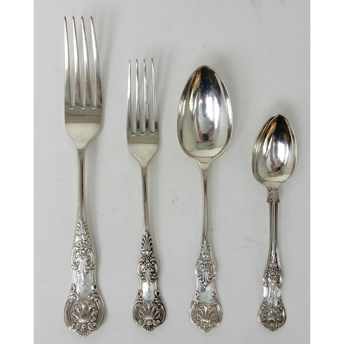 252 - A COMPOSITE PART SUITE OF SILVER CUTLERY