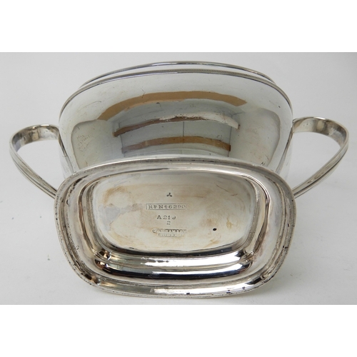 253 - A THREE PIECE SILVER TEA SERVICE