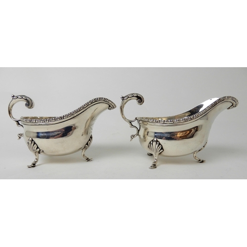 254 - A PAIR OF SILVER SAUCEBOATS