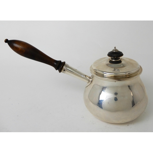 257 - A SILVER BRANDY PAN