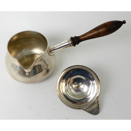 257 - A SILVER BRANDY PAN