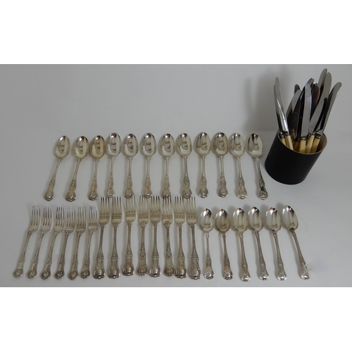 261 - A COMPOSITE PART SUITE OF SILVER CUTLERY