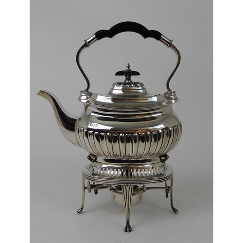 265 - A SILVER SPIRIT KETTLE