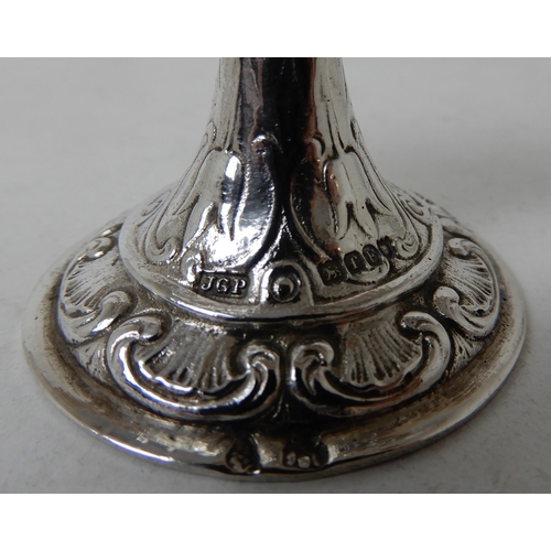 271 - A PAIR OF SILVER MENU HOLDERS